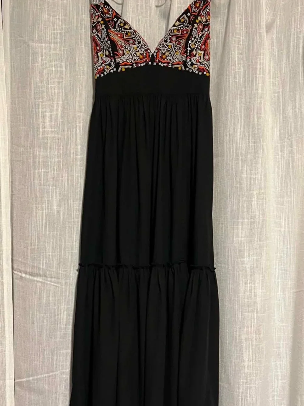 Abercrombie & Fitch Maxi Dress Spaghetti Straps Embroidered Size S